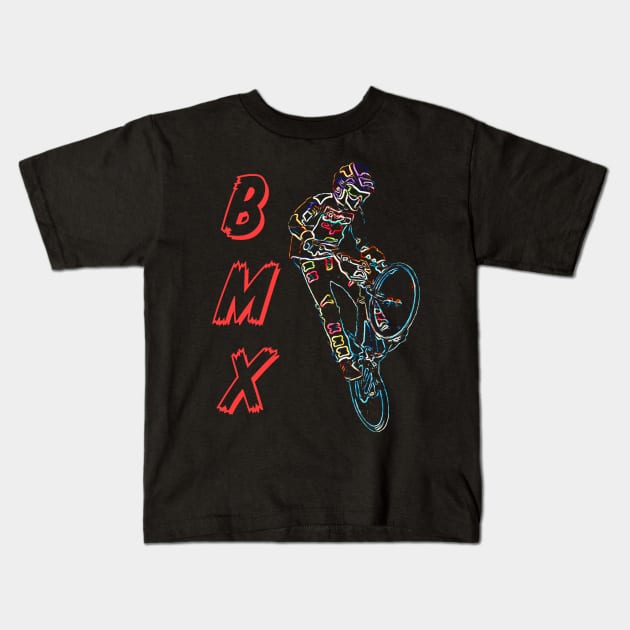 BMX Kids T-Shirt by rickylabellevie